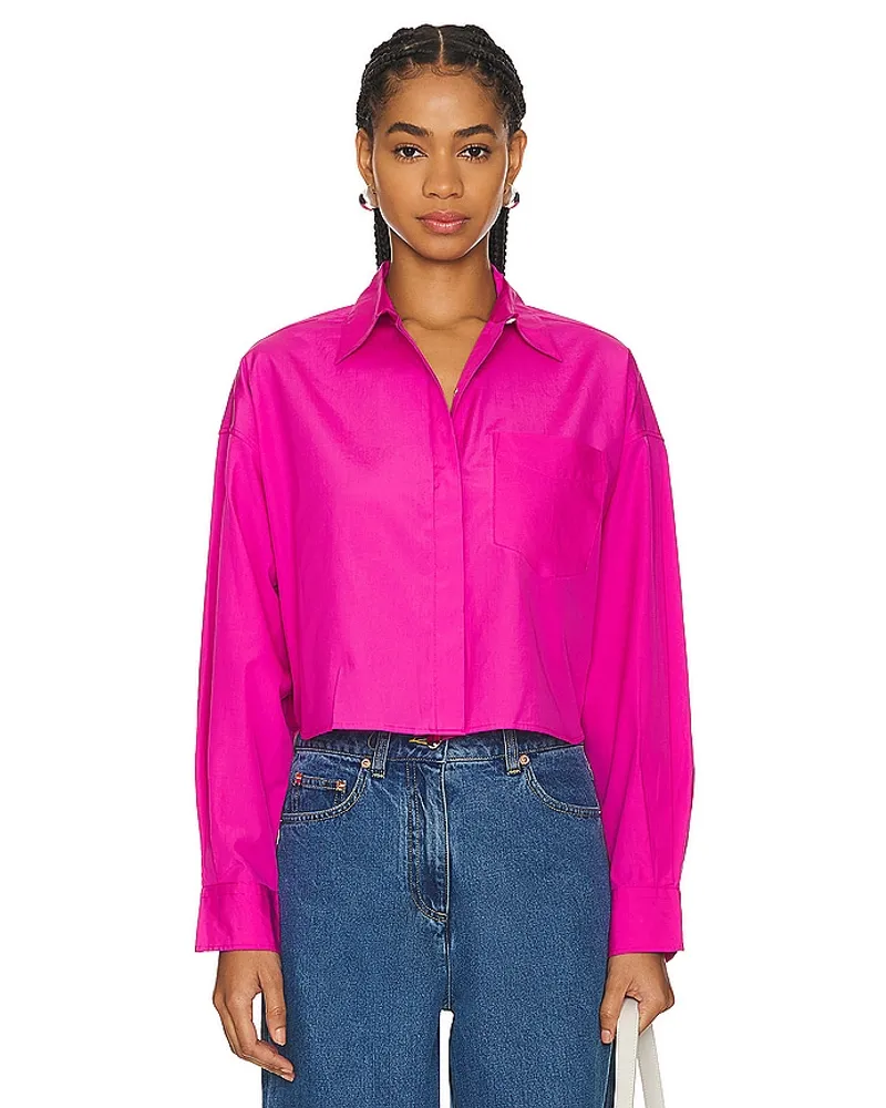 Rag & Bone CROPPED SHIRT BEATRICE in Pink Pink