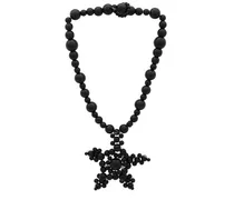 Beaded Star Necklace in Black