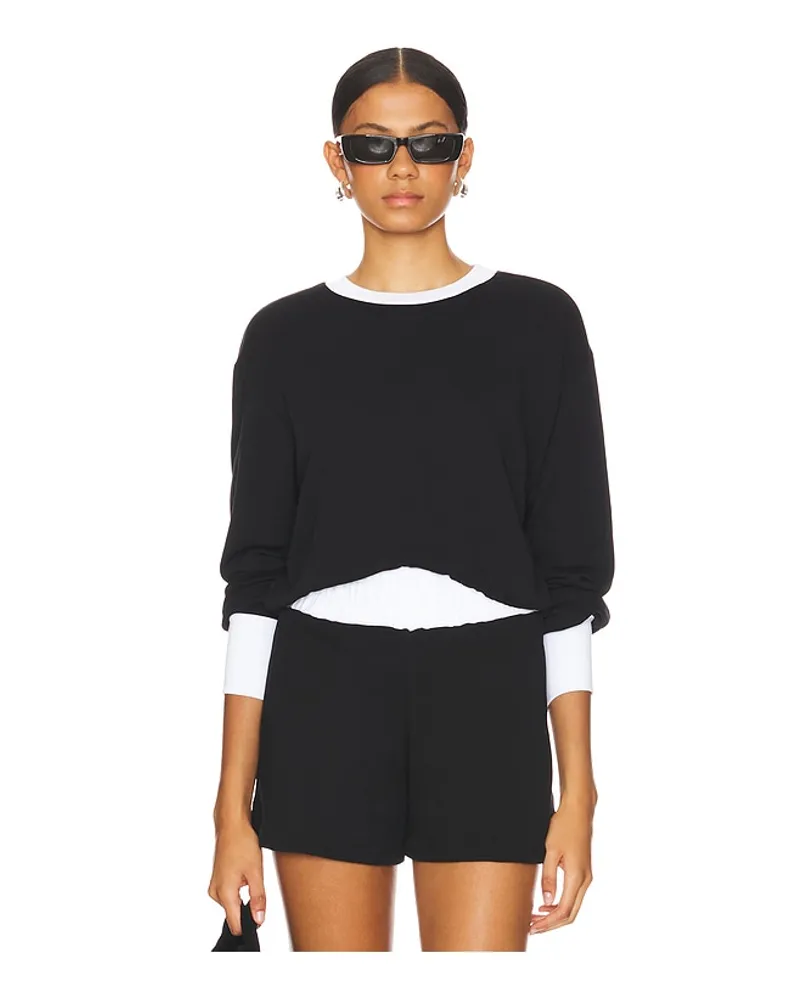 Michael Lauren CROPPED-PULLOVER TRAYVON in Black Black