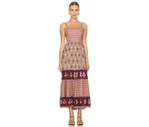 Chteau Quilted Strappy Maxi Dress in Mauve