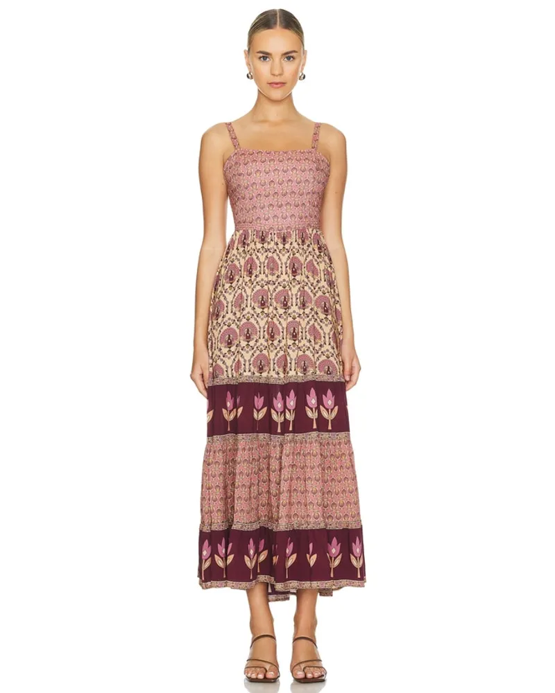 SPELL Chteau Quilted Strappy Maxi Dress in Mauve Mauve