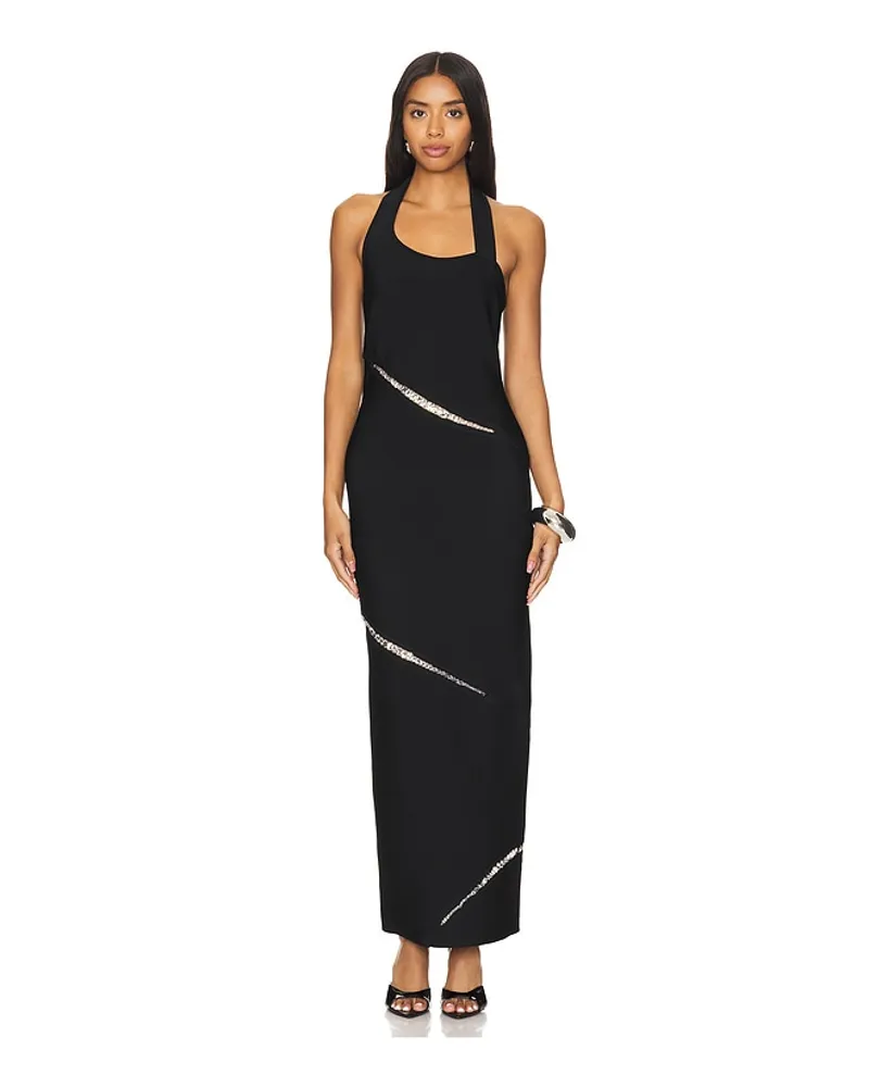 Hervé Léger ABENDKLEID HALTER in Black Black