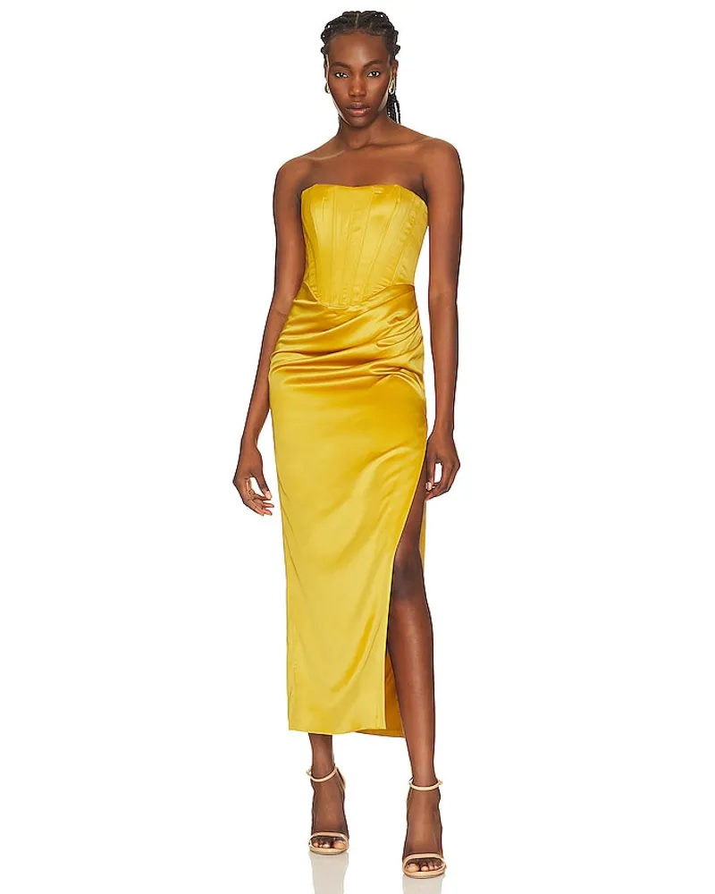 Bardot MIDI-KLEID EVERLASTING in Mustard Mustard