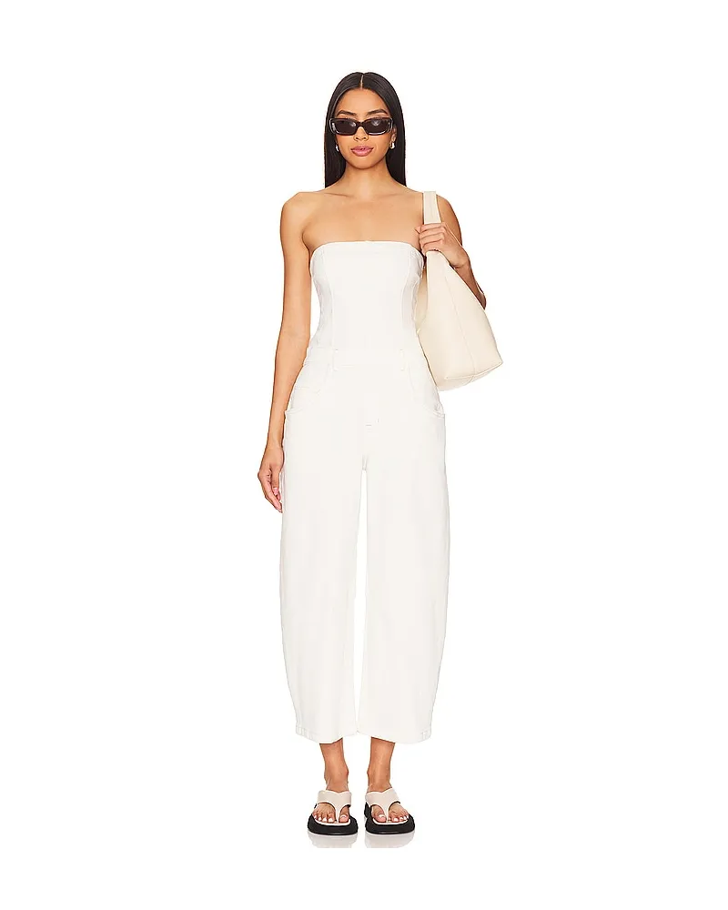 Free People Je Suis Pret Barrel Jumpsuit in White White