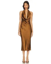 Norma Kamali MIDI-KLEID in Brown Brown