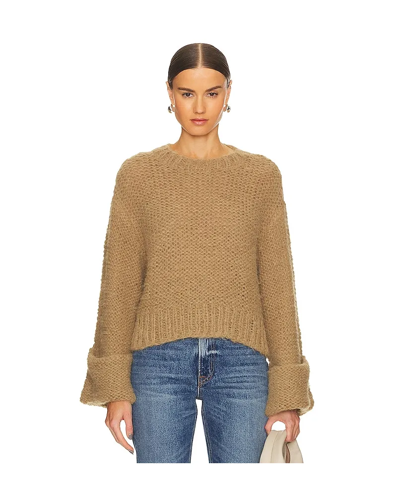 GRLFRND STRICK OPEN STITCH KNIT in Tan Tan