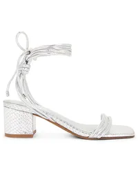 Schutz SANDALE THEA BLOCK in Metallic Silver Metallic