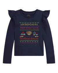 Ralph Lauren Kids Bear Graphic Top in Navy Navy