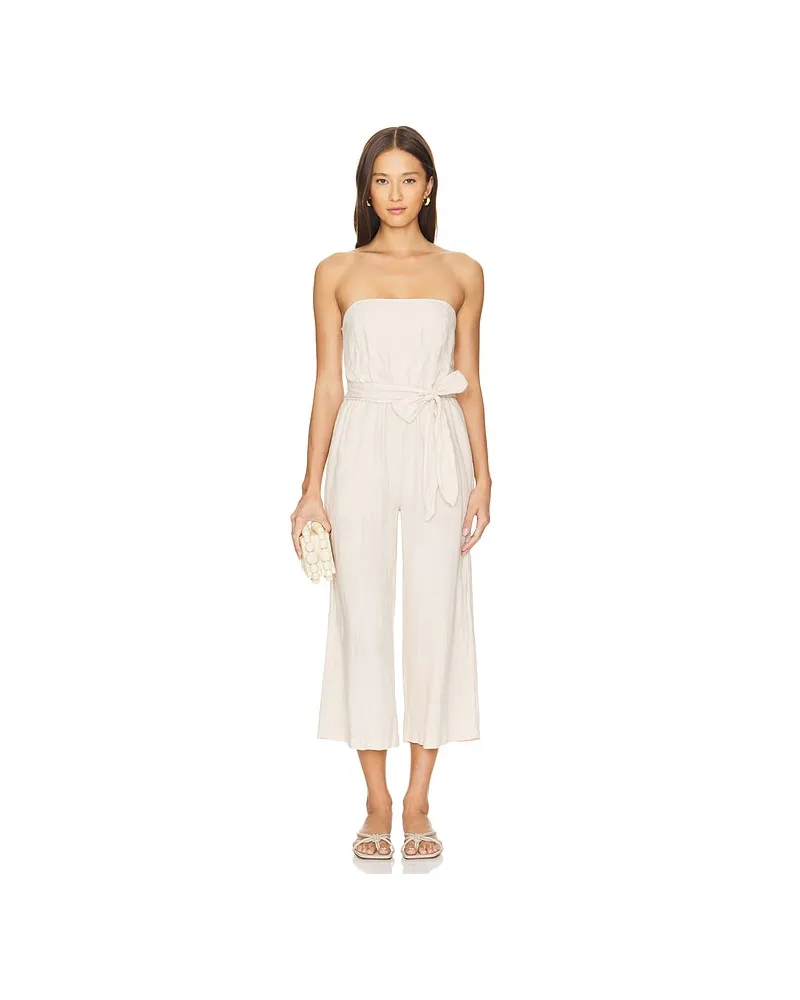 Bella Dahl JUMPSUIT STRAPLESS SMOCKED BACK in Beige Beige