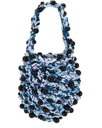 Susan Fang Crochet Beaded Mini Bag in Blue Blue