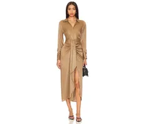 MIDI-KLEID WILLOW in Taupe