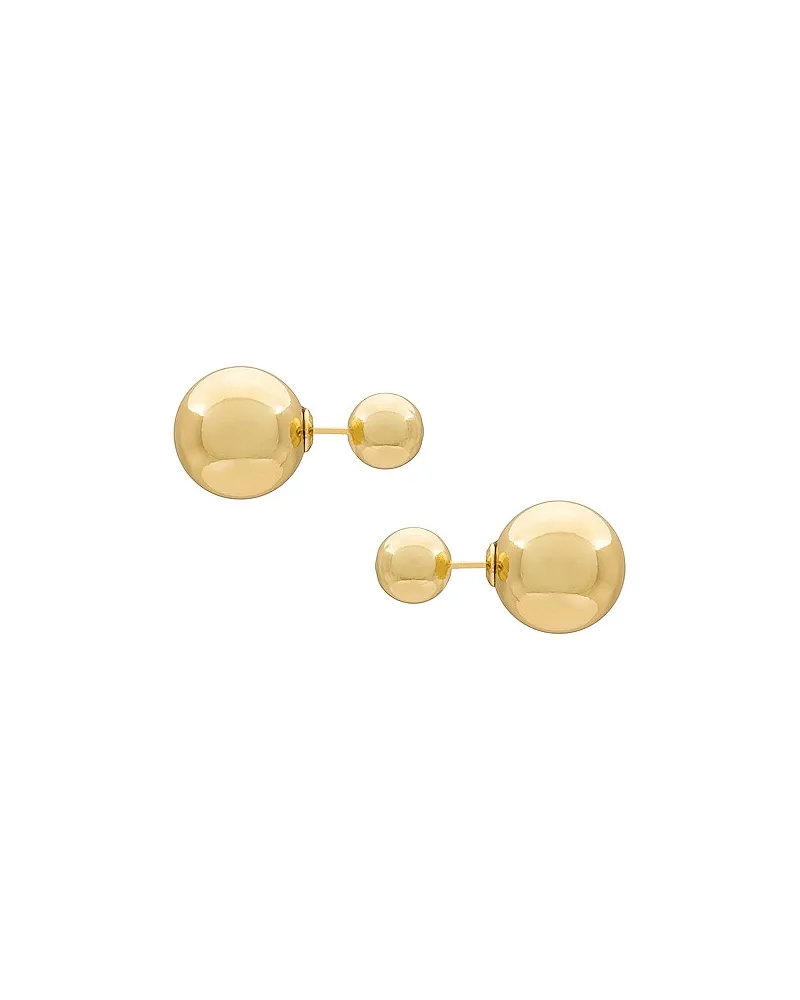 Shashi OHRRINGE MIT ZWEI KUGELN in Metallic Gold