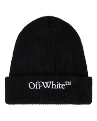 OFF-WHITE Wool Knit Beanie in Black Black