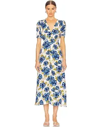 Faithfull The Brand MIDI-KLEID BELLAVISTA in Blue Blue