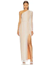 Michael Costello KLEID BERTHE in Ivory Ivory