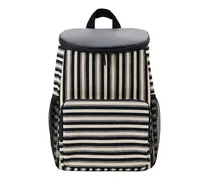 The Summer Stripe Cooler Backpack in Black