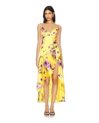 Bardot Sorella Printed Midi Dress in Mustard Mustard