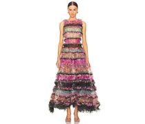 Tulle Tiered Maxi Dress in Pink