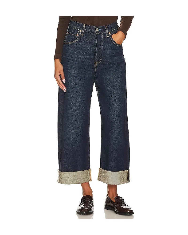 Citizens of humanity HOSE MIT BAGGY-PASSFORM IN CROPPED-LÄNGE MIT SAUMUMSCHLAG AYLA in Denim-Dark Denim-dark