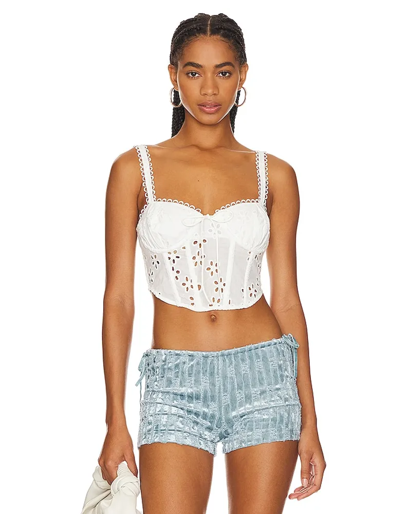 For Love and Lemons CROP-TOP SAMMIE in White White