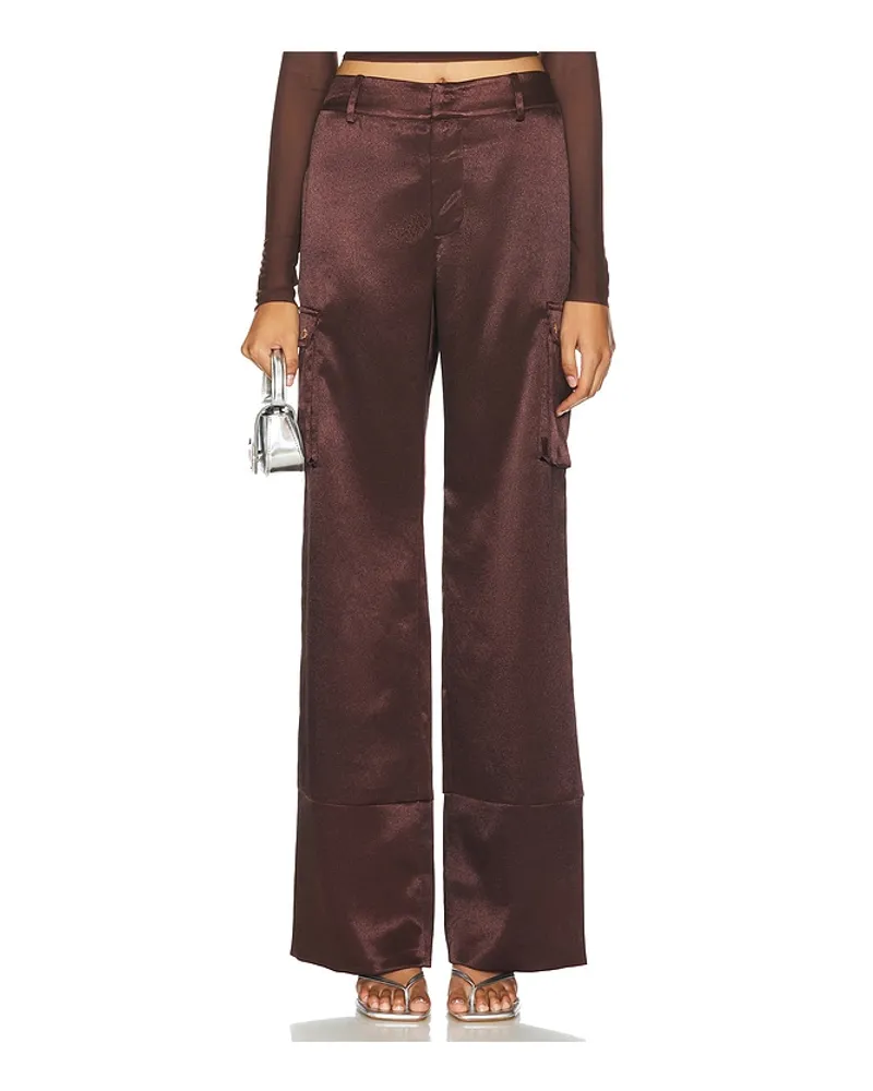 SER.O.YA CARGOHOSE AUS SATIN GALIA in Brown Brown