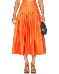 NICHOLAS Aniyah Corset Midi Skirt in Orange Orange