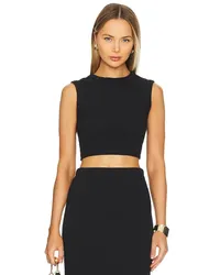 Enza Costa TOP TEXTURED CROPPED in Black Black