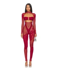 Poster Girl Risque Jumpsuit in Red Red