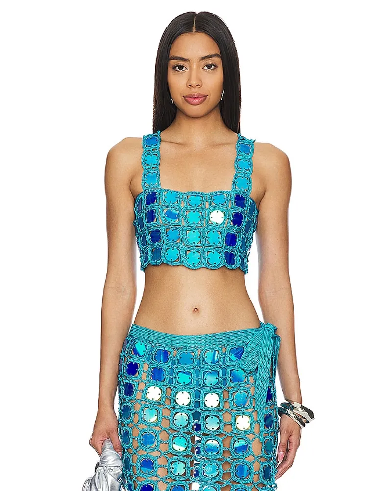 My Beachy Side CROP-TOP SEQUIN in Blue Blue