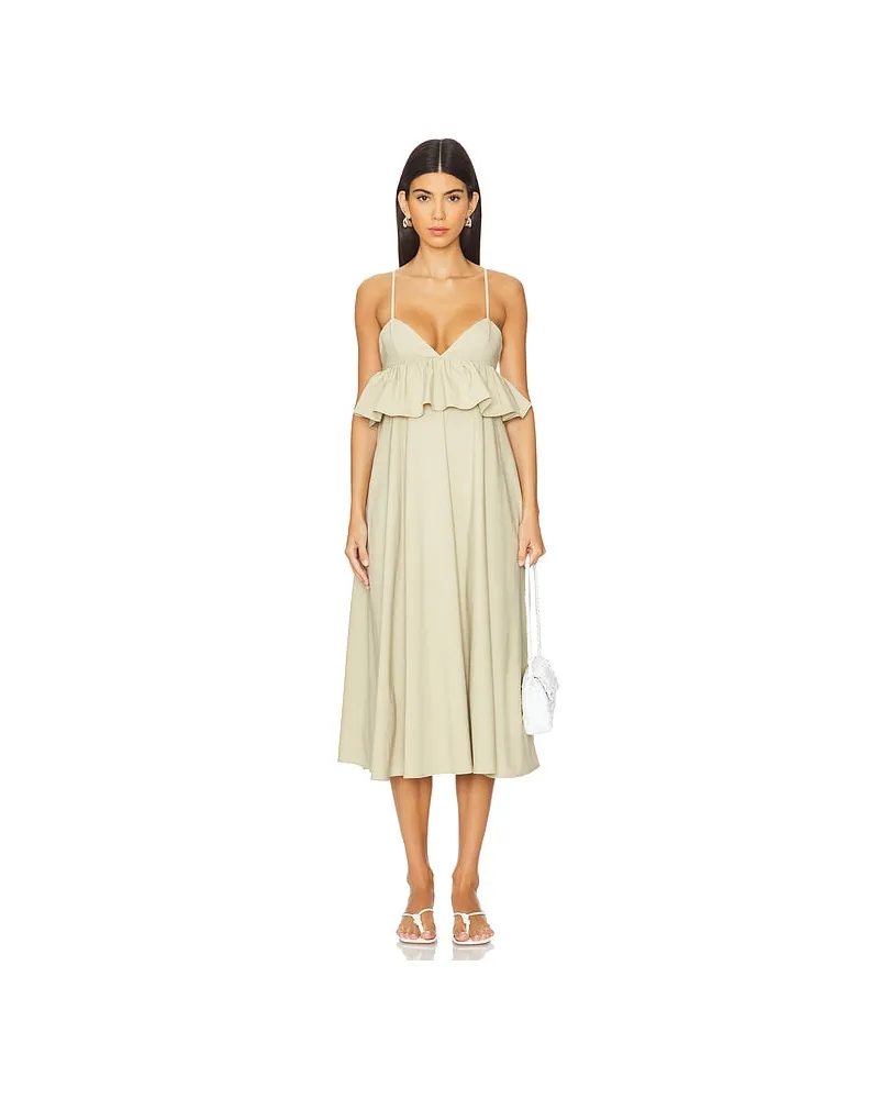 WeWoreWhat MIDI-KLEID PEPLUM in Neutral Neutral