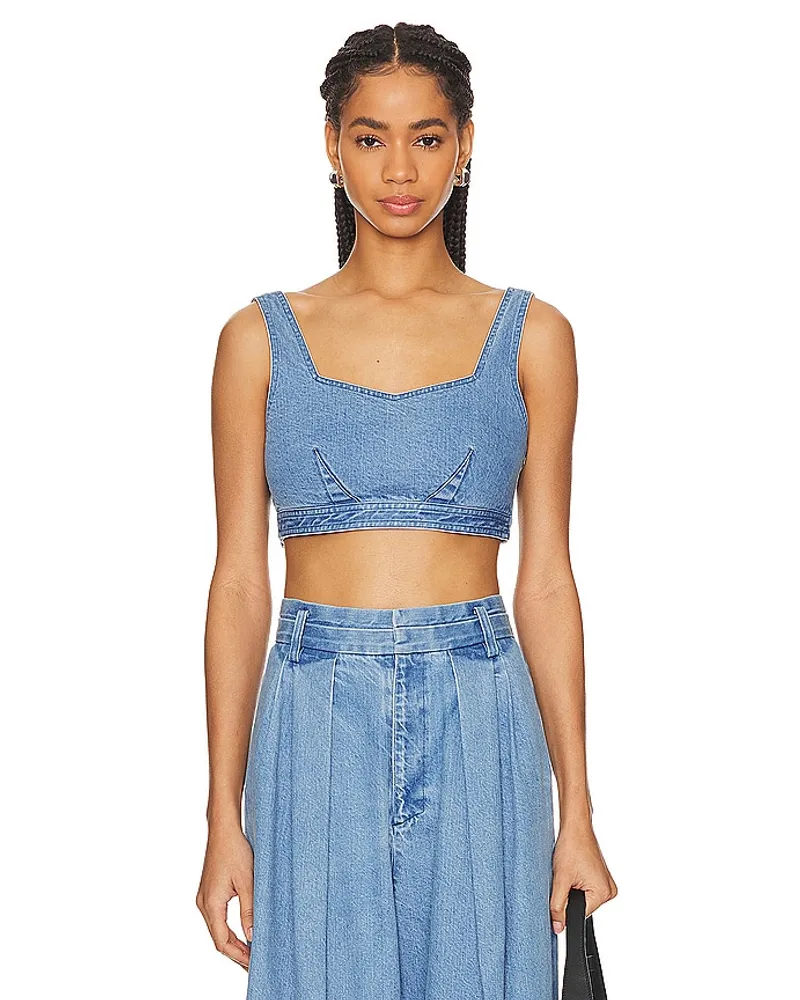 MOUSSY JEANS-BUSTIER in Blue Blue