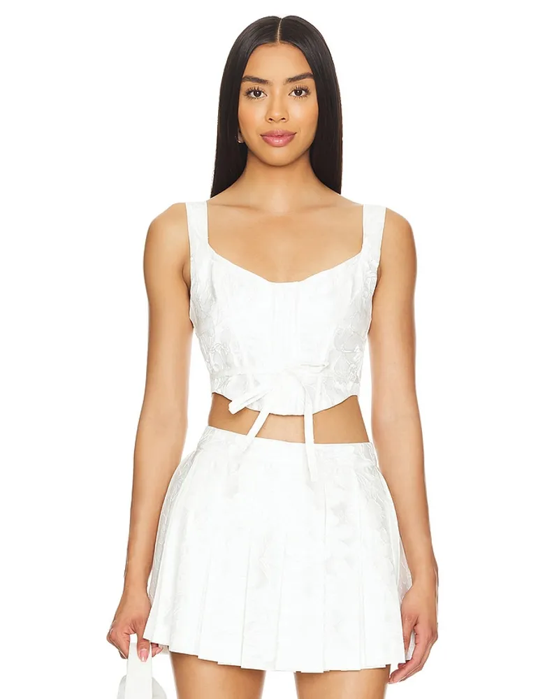 For Love and Lemons CROPPED MIRA in White White