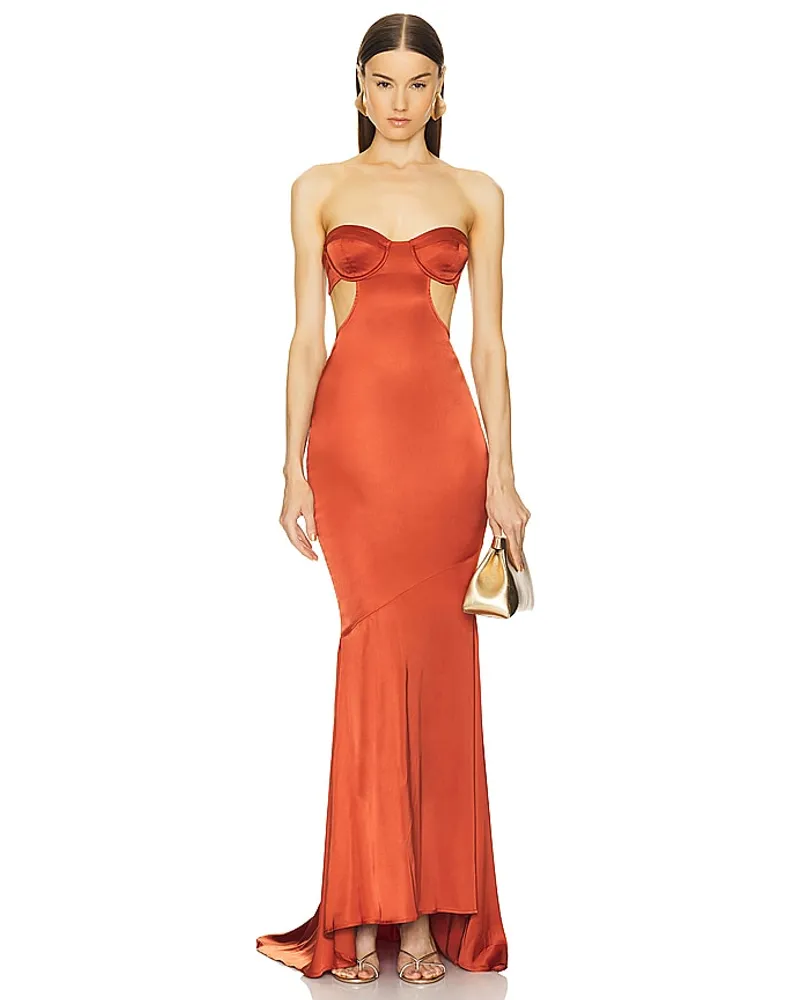 Michael Costello ABENDKLEID ALINA in Metallic Copper Metallic