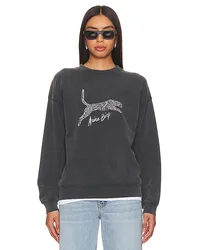 Anine Bing SWEATSHIRT SPENCER SPOTTED LEOPARD in Black Black