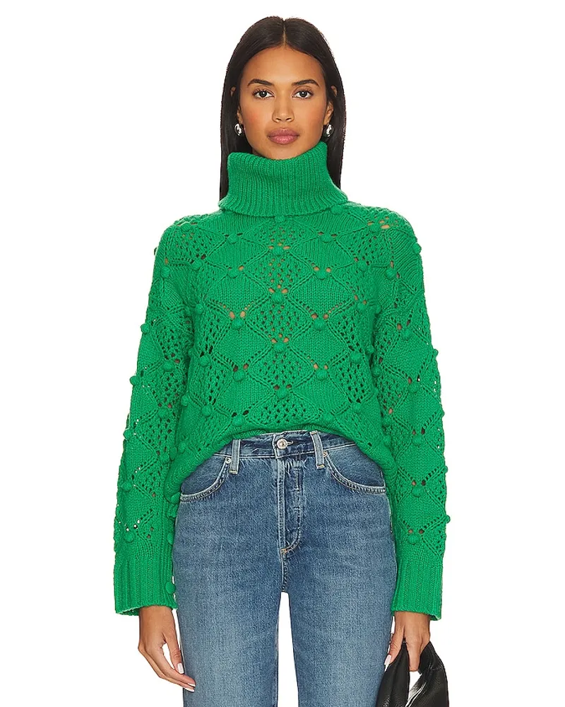 Autumn Cashmere OBERTEIL IM POPCORN-STYLE MIT SEITLICHEM KNOPFVERSCHLUSS UND WASSERFALLAUSSCHNITT in Green Green