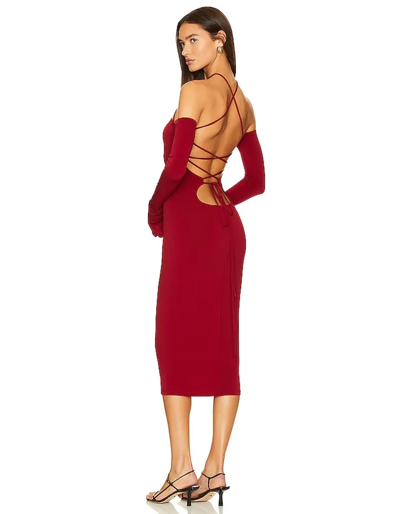 ANDAMANE MIDI-KLEID MADDY in Red Red