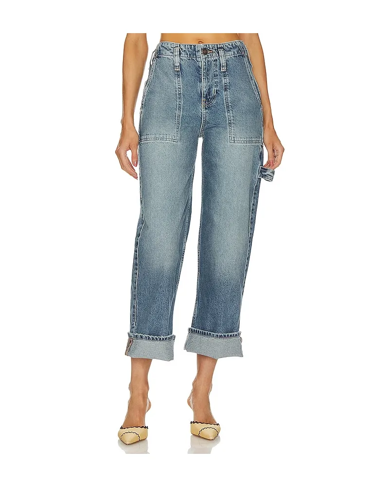 Free People JEANS MIT MITTELHOHEM BUND UND BEINAUFSCHLAG MAJOR LEAGUES in Denim-Medium Denim-medium