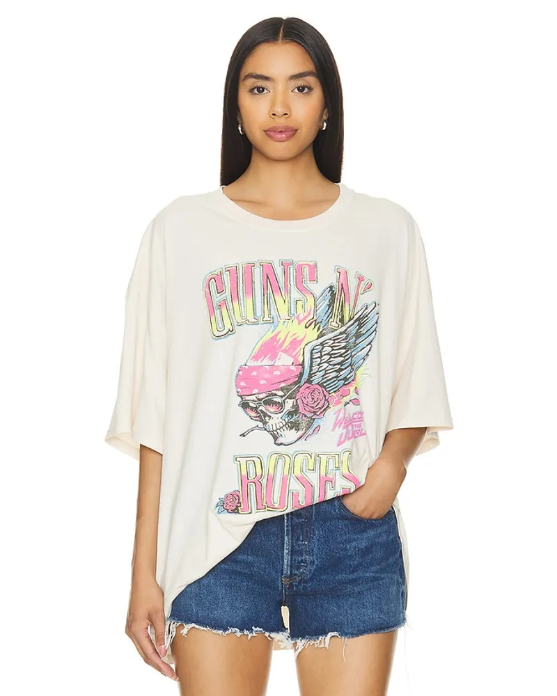 DAYDREAMER SHIRT GUNS N ROSES FLAMING SKULL in White White