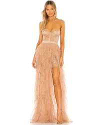 For Love and Lemons ABENDKLEID in Taupe Taupe