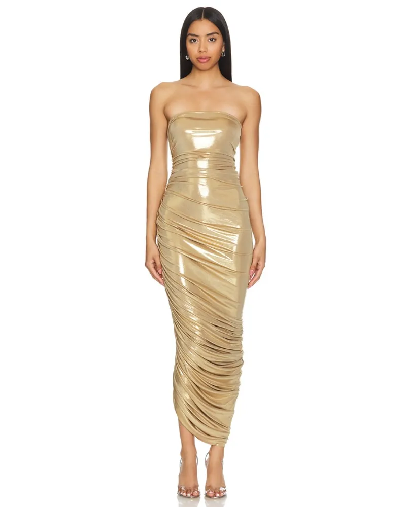 Norma Kamali ABENDKLEID in Metallic Gold Metallic