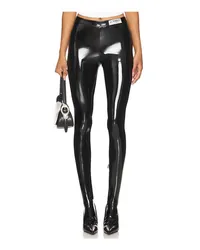 Fiorucci Black Vinyl Footed Leggings in Black Black