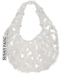 Susan Fang Tulle Beaded Handbag in Neutral Neutral