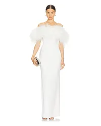 BRONX AND BANCO ABENDKLEID LOLA BLANC STRAPLESS FEATHER in White White