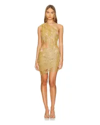 BRONX AND BANCO MINIKLEID WAYLA ONE SHOULDER in Metallic Gold Metallic