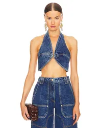 Cult Gaia CROP-TOP DIEM in Blue Blue