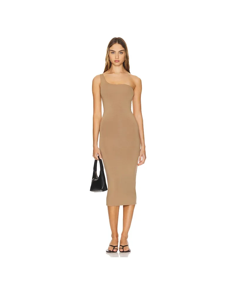 RE ONA ONE-SHOULDER-KLEID SOPHIA in Tan Tan