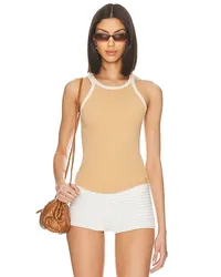 Free People x We The Free Only 1 Ringer Tank In Iced Coffee Combo in Tan Tan