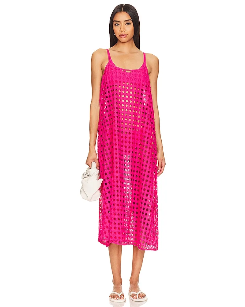 Solid and Striped MIDI-KLEID ANNIKA in Pink Pink