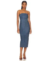 SPRWMN BANDEAUKLEID AUS LEDER in Blue Blue