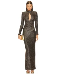 Michael Costello ABENDKLEID WINNIE in Black,Metallic Gold Black